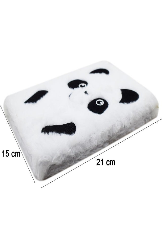 Asera 1 Pc Fur Plush Diary for Kids (21 * 15 cms) / Birthday Return Gifts for Kids, 144 Ruled Pages (Panda) - Image 4